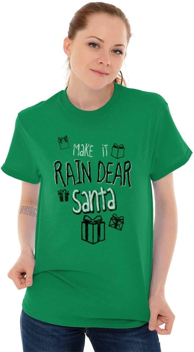 image:imageChristmas Make It Rain Dear Santa Graphic T Shirt Men or Women Irish Green