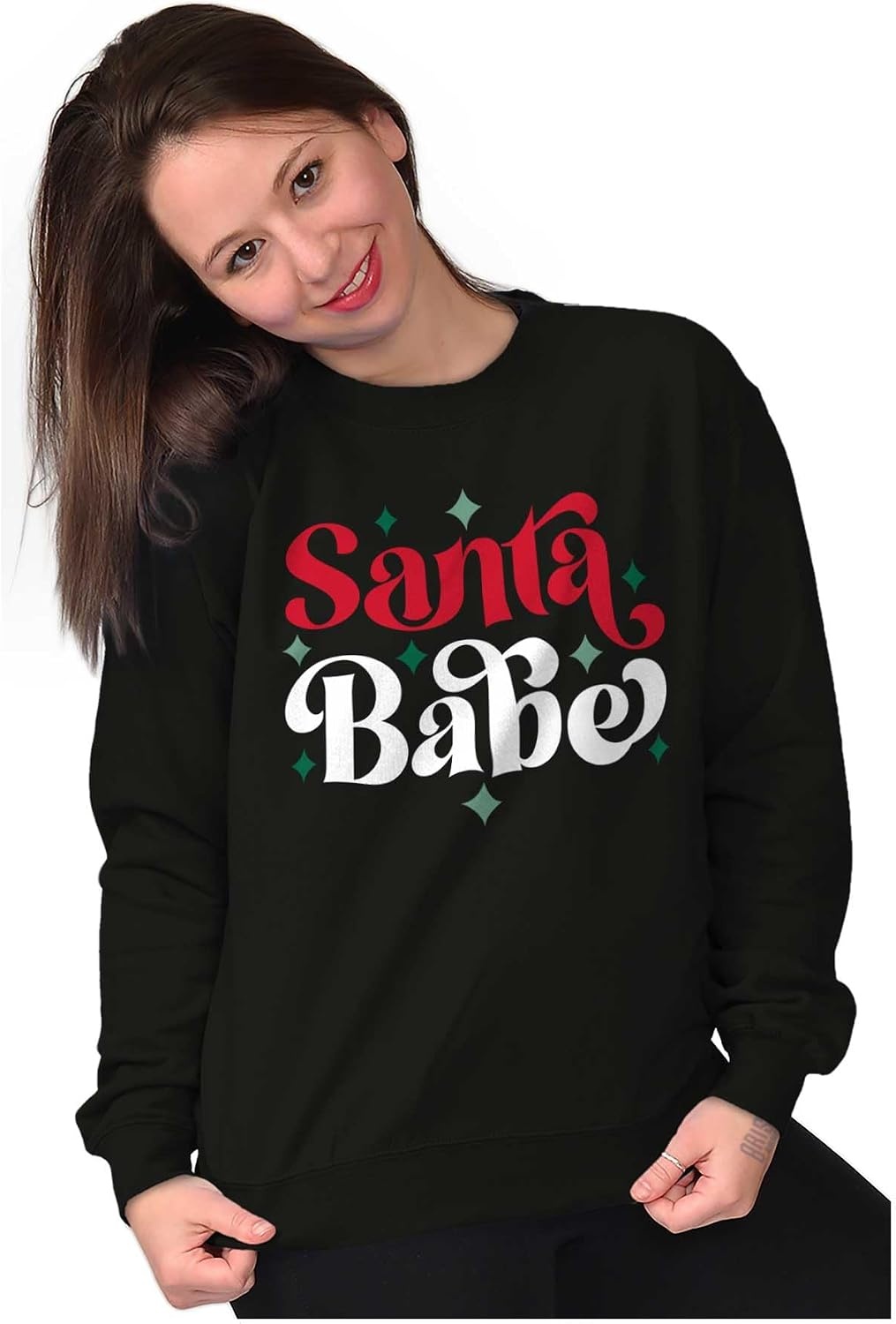 image:imageChristmas Santa Babe Xmas Holiday Women Crewneck SweatshirtBlack