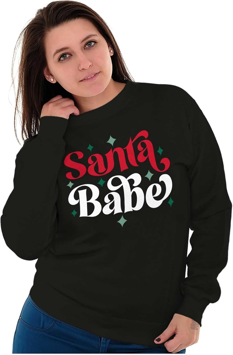 image:imageChristmas Santa Babe Xmas Holiday Women Crewneck SweatshirtBlack