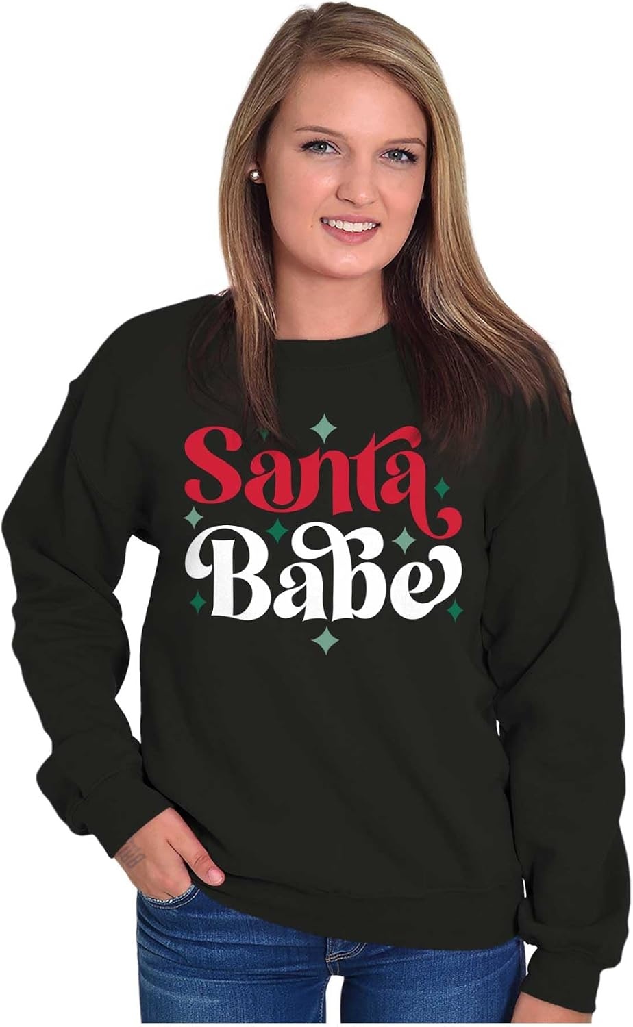 image:imageChristmas Santa Babe Xmas Holiday Women Crewneck SweatshirtBlack