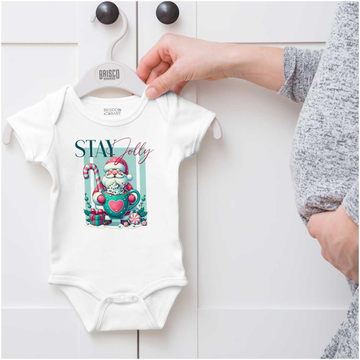 image:imageChristmas Santa Claus Stay Jolly Baby Romper Boys or GirlsWhite