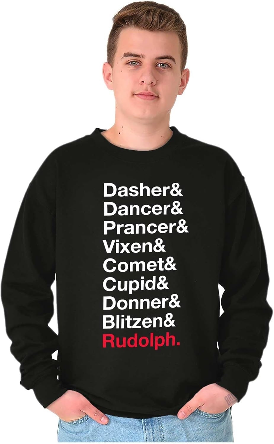 image:imageChristmas Santas Reindeer List Sweatshirt for Men or WomenBlack
