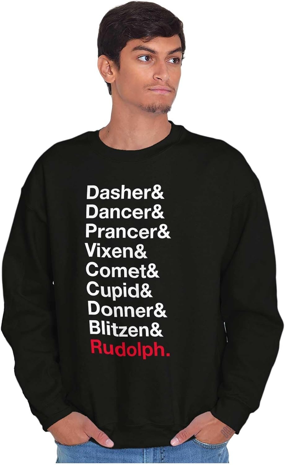 image:imageChristmas Santas Reindeer List Sweatshirt for Men or WomenBlack
