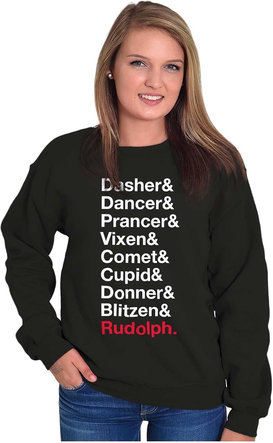 image:imageChristmas Santas Reindeer List Sweatshirt for Men or WomenBlack