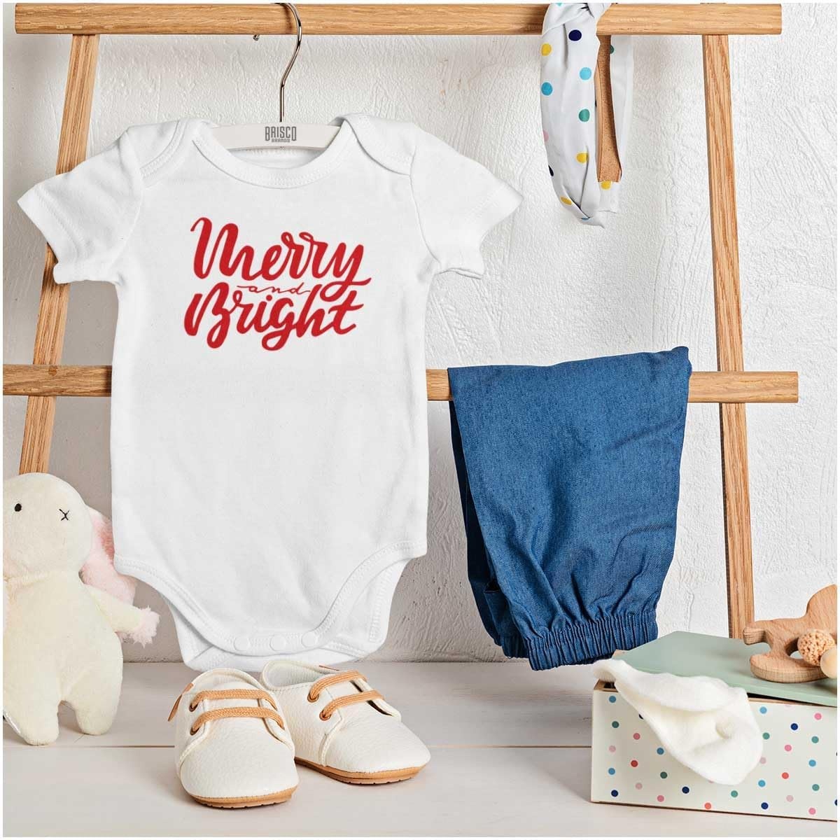 image:imageClassic Christmas Merry and Bright Baby Romper Boys or GirlsWhite