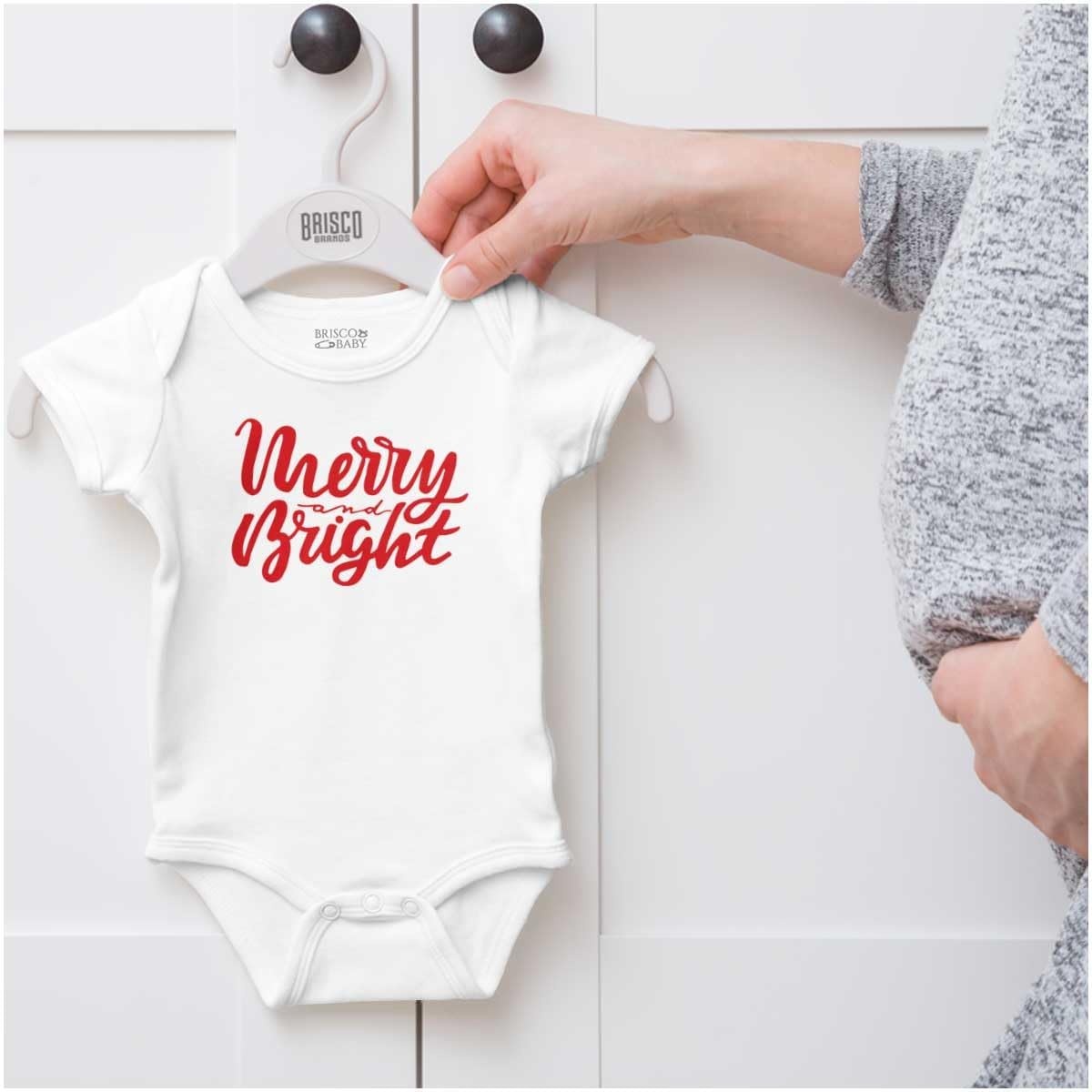 image:imageClassic Christmas Merry and Bright Baby Romper Boys or GirlsWhite