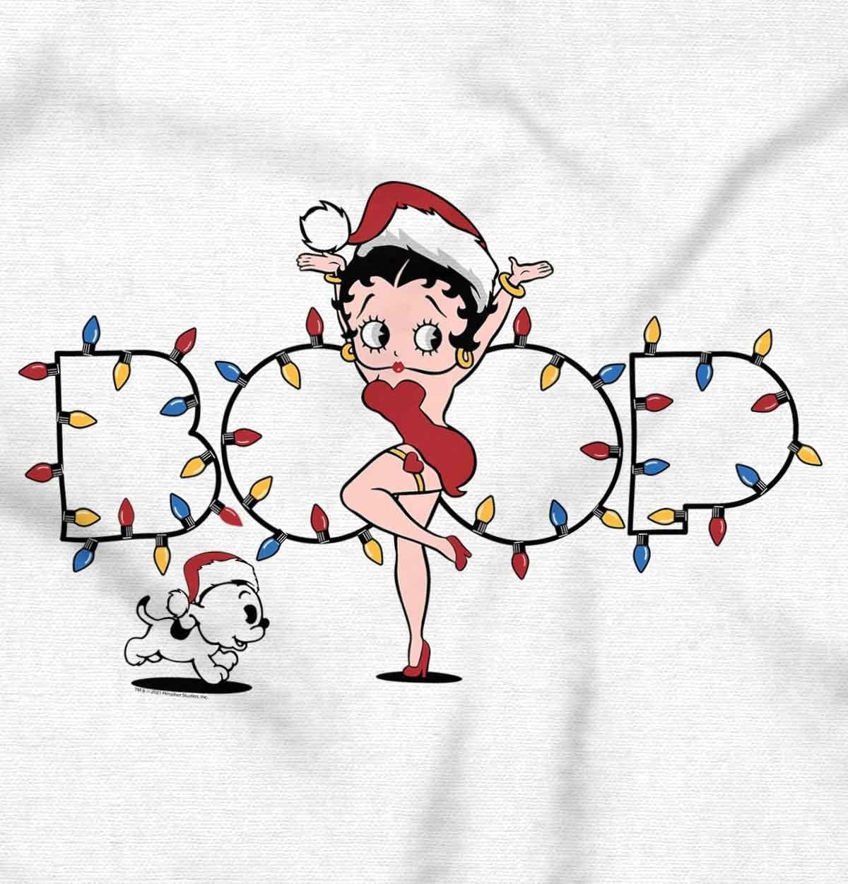 image:imageSanta Betty Boop Christmas Lights Womens Slim Fit Graphic Tee