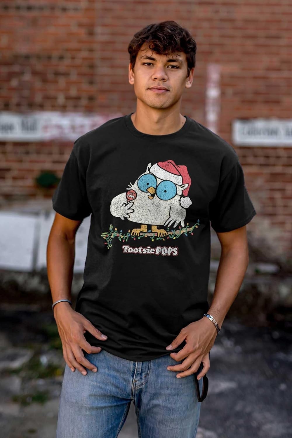 image:imageTootsie Mr Owl Christmas Santa Graphic T Shirt Men or WomenBlack