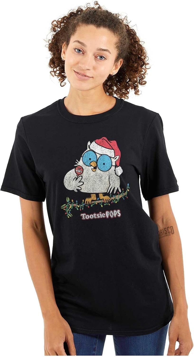 image:imageTootsie Mr Owl Christmas Santa Graphic T Shirt Men or WomenBlack