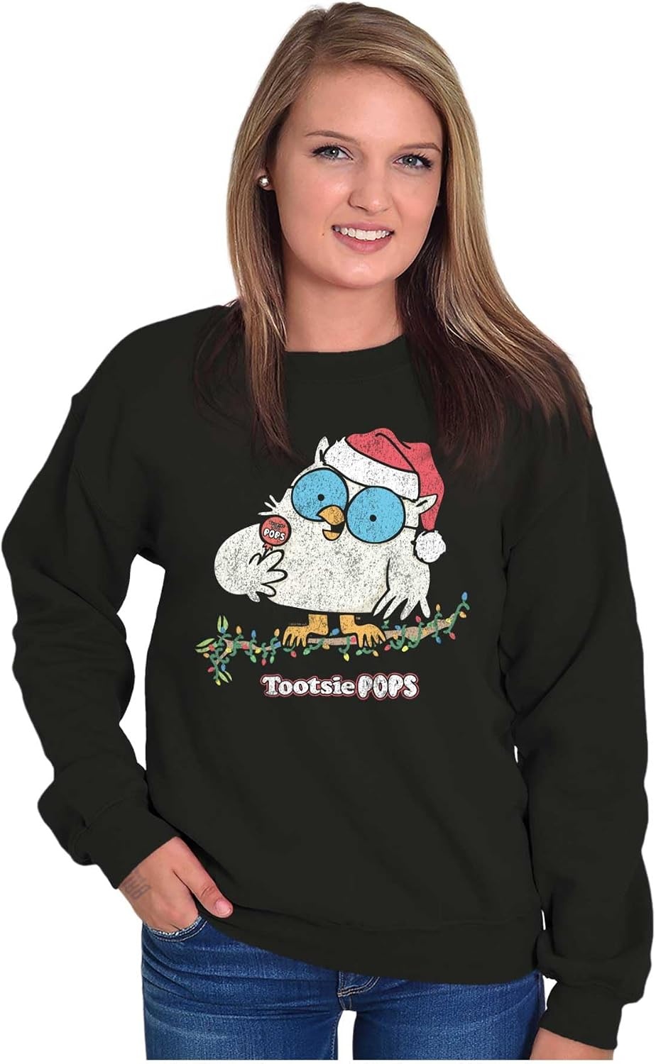 image:imageTootsie Mr Owl Christmas Santa Sweatshirt for Men or WomenBlack