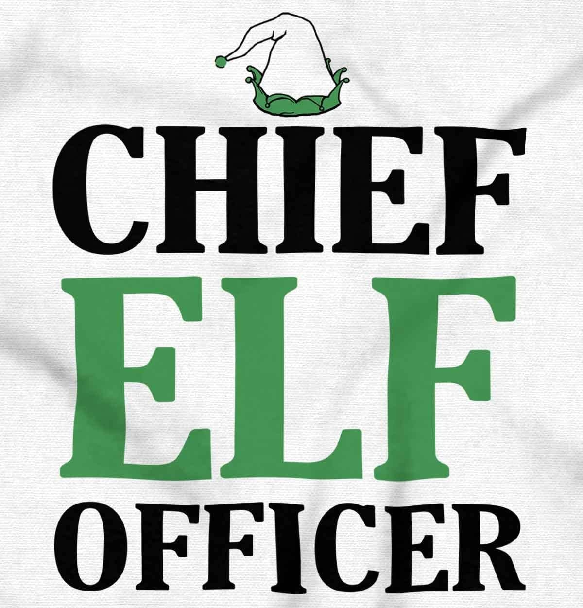 image:imageXmas Chief Elf Officer Santa Helper Long Sleeve Tshirt Men WomenWhite