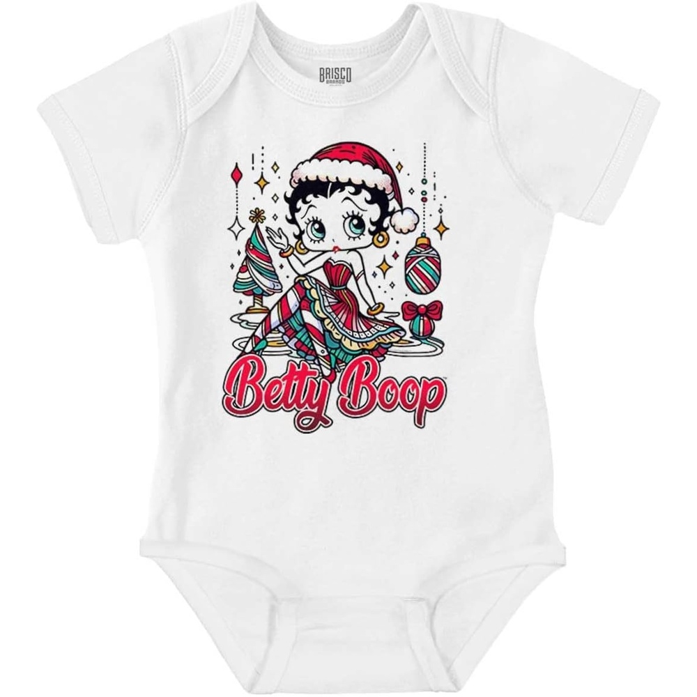 image:imageBrisco Brands Betty Boop Christmas Ms Santa Claus Baby Bodysuit Jumper GirlsWhite