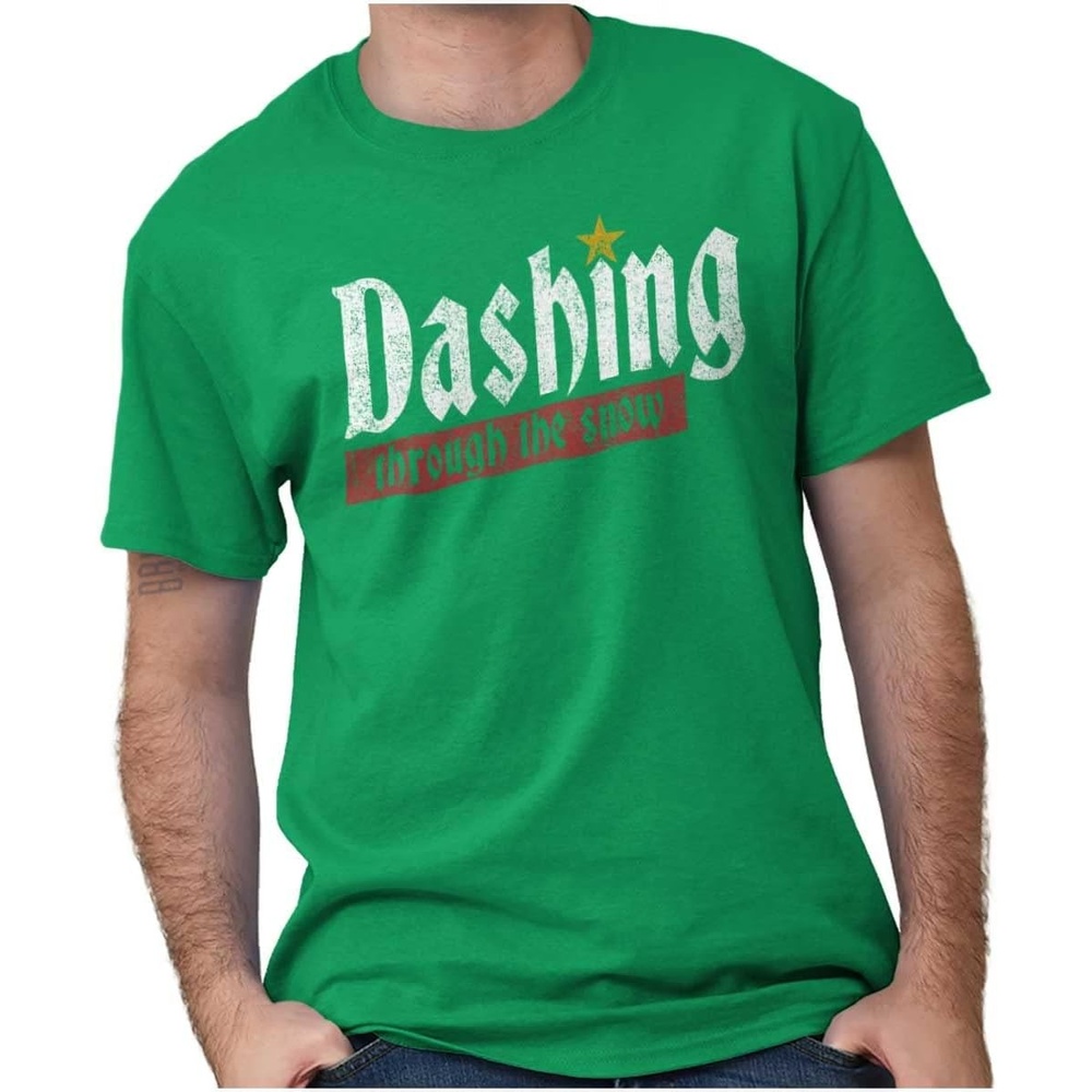 image:imageBrisco Brands Christmas Dashing Through The Snow Graphic T Shirt Men or Women