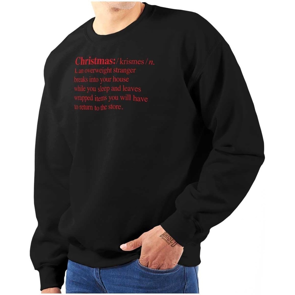 image:imageBrisco Brands Christmas Xmas Definition Funny Sweatshirt for Men or WomenBlack