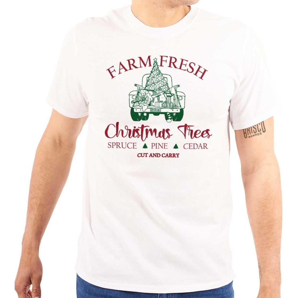 image:imageBrisco Brands Farm Fresh Christmas Trees Truck Graphic T Shirt Men or WomenWhite