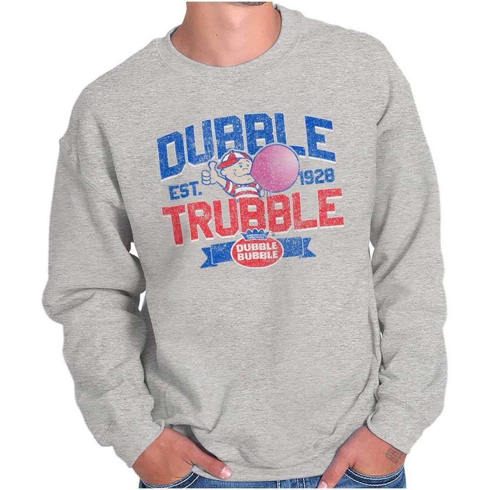 image:imageBrisco Brands Original Dubble Trouble Bubble Gum Sweatshirt for Men or WomenSport Grey