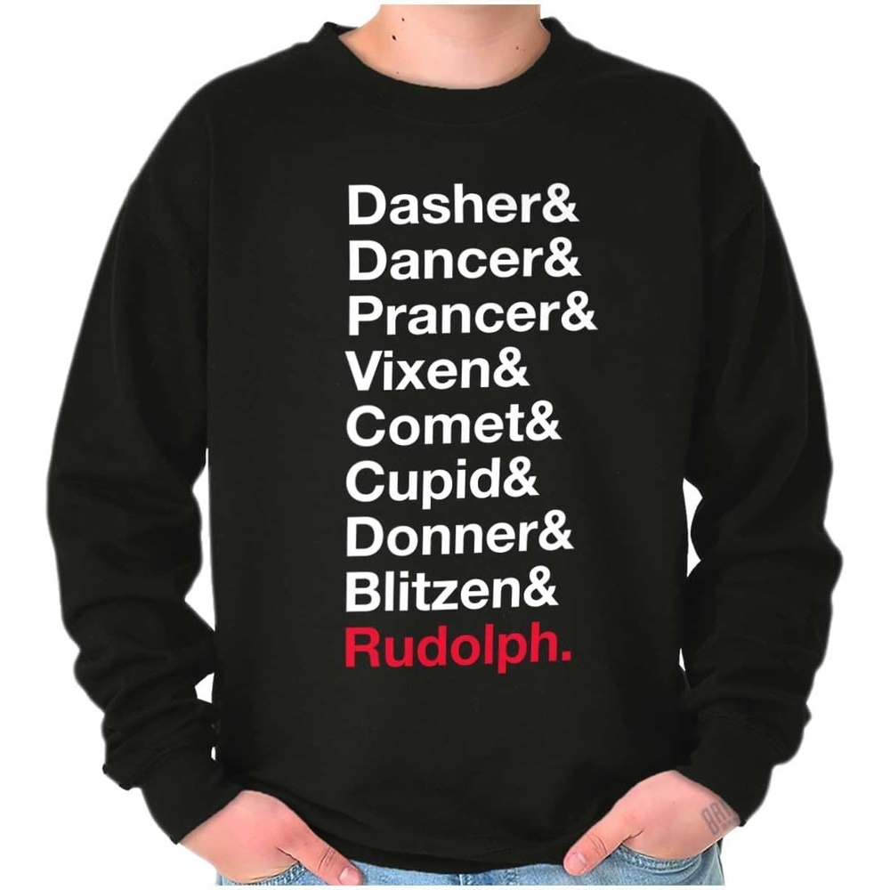 image:imageChristmas Santas Reindeer List Sweatshirt for Men or WomenBlack