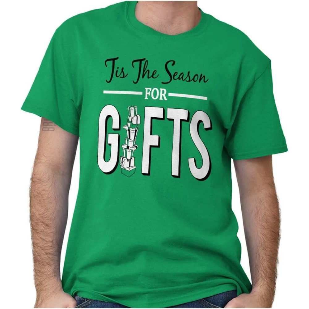 image:imageChristmas Tis The Season for Presents Graphic T Shirt Men or Women Irish Green