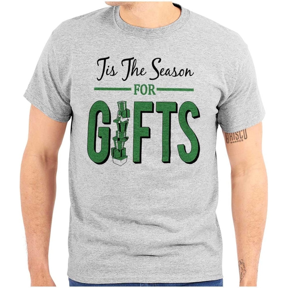 image:imageChristmas Tis The Season for Presents Graphic T Shirt Men or WomenSport Grey