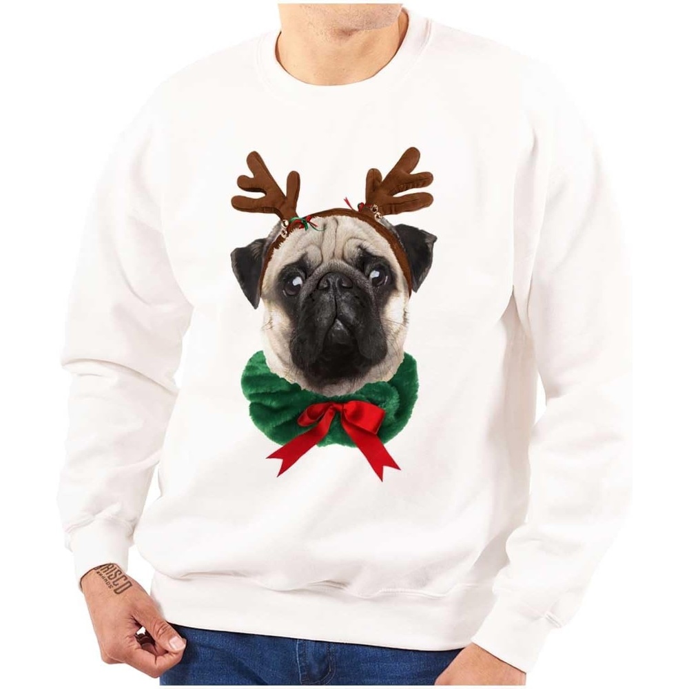 image:imageClassic Teaze Merry Christmas Ya Filthy Animal Sweatshirt for Men or WomenReindeer Pug