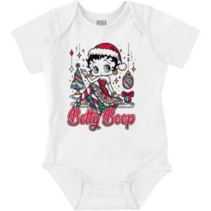 Brisco Brands Betty Boop Christmas Ms. Santa Claus Baby Bodysuit Jumper Girls(White)