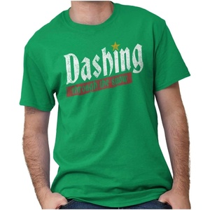 Brisco Brands Christmas Dashing Through The Snow Graphic T Shirt Men or Women