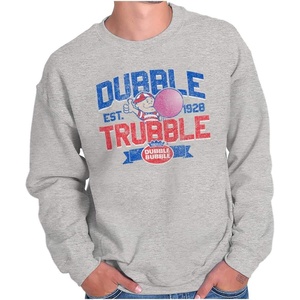 Brisco Brands Original Dubble Trouble Bubble Gum Sweatshirt for Men or Women(Sport Grey)