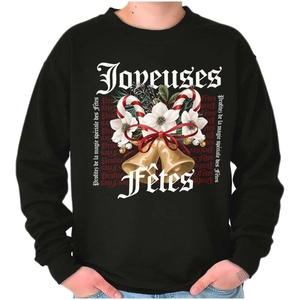 Christmas Bells Joyeuse’s Fetes Sweatshirt for Men or Women(Black)