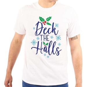 Christmas Deck The Halls Snowflakes Graphic T Shirt Men or Women(White)