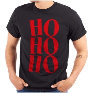 Christmas Santa Saying Ho Ho Ho Graphic T Shirt Men or Women(Black)