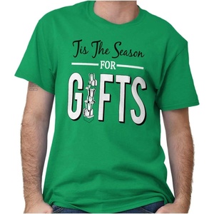 Christmas Tis The Season for Presents Graphic T Shirt Men or Women Irish Green