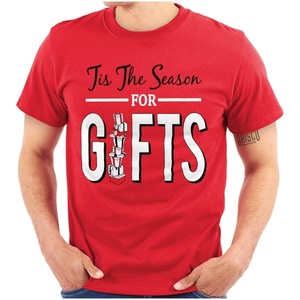 Christmas Tis The Season for Presents Graphic T Shirt Men or Women(Red)