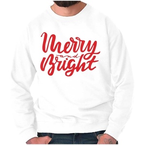 Classic Christmas Merry and Bright Sweatshirt for Men or Women(White)