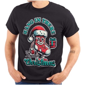 Hang in There Its Almost Christmas Graphic T Shirt Men or Women(Black)