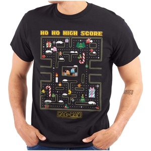 Pacman Christmas Maze Video Game Graphic T Shirt Men or Women(Black)
