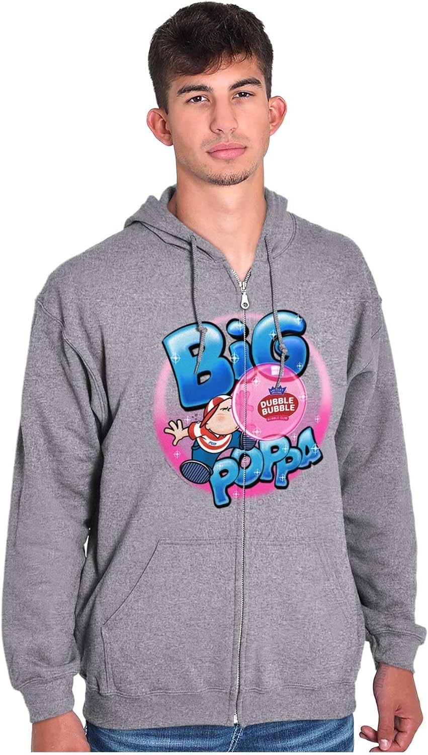 image:imageBrisco Brands Airbrushed Dubble Bubble Big Poppa Zip Up Hoodie Mens Womens