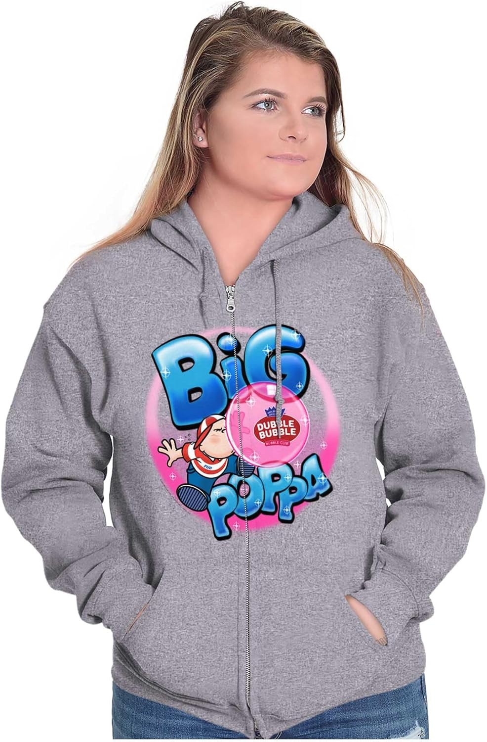 image:imageBrisco Brands Airbrushed Dubble Bubble Big Poppa Zip Up Hoodie Mens Womens