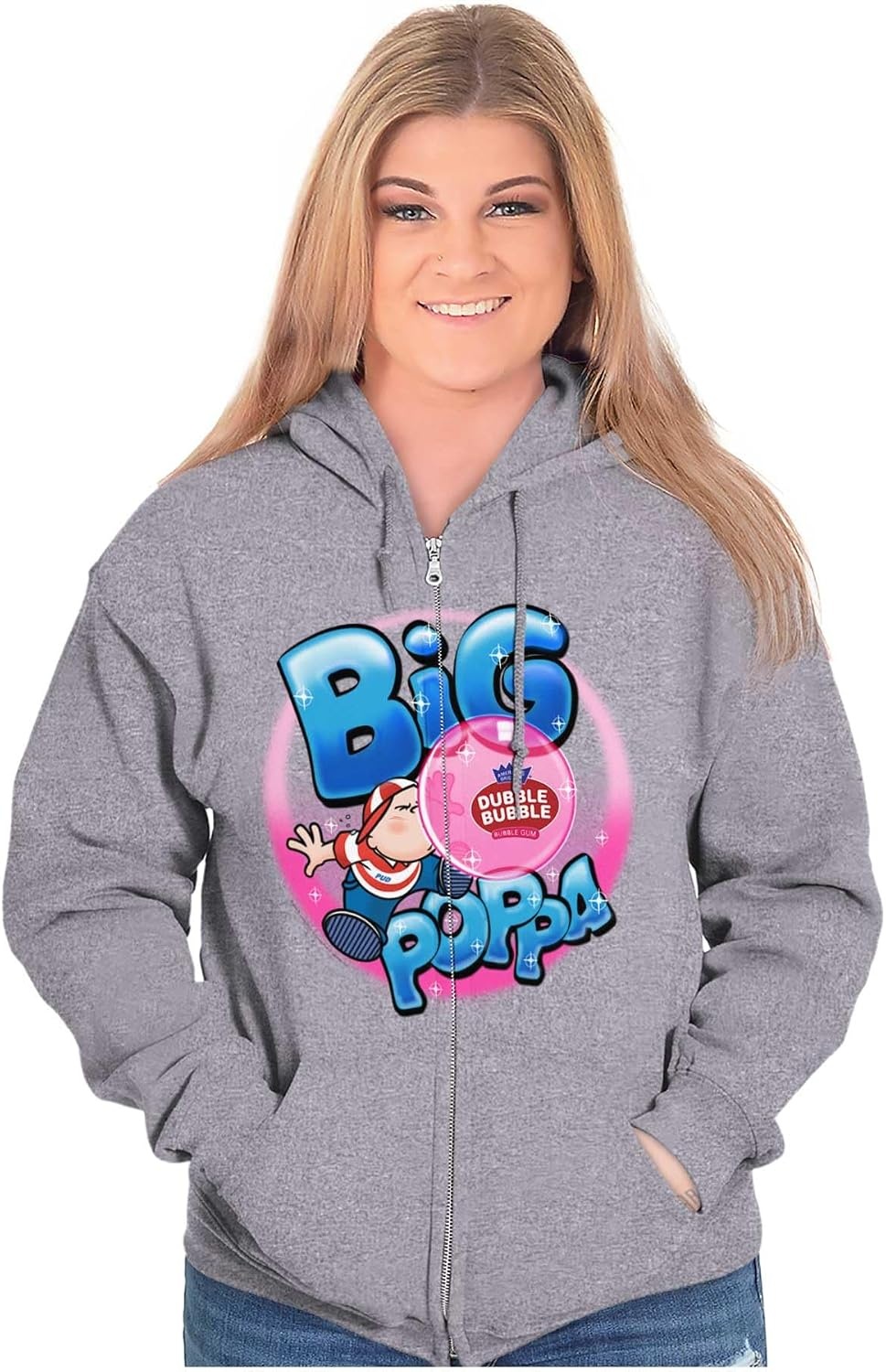 image:imageBrisco Brands Airbrushed Dubble Bubble Big Poppa Zip Up Hoodie Mens Womens