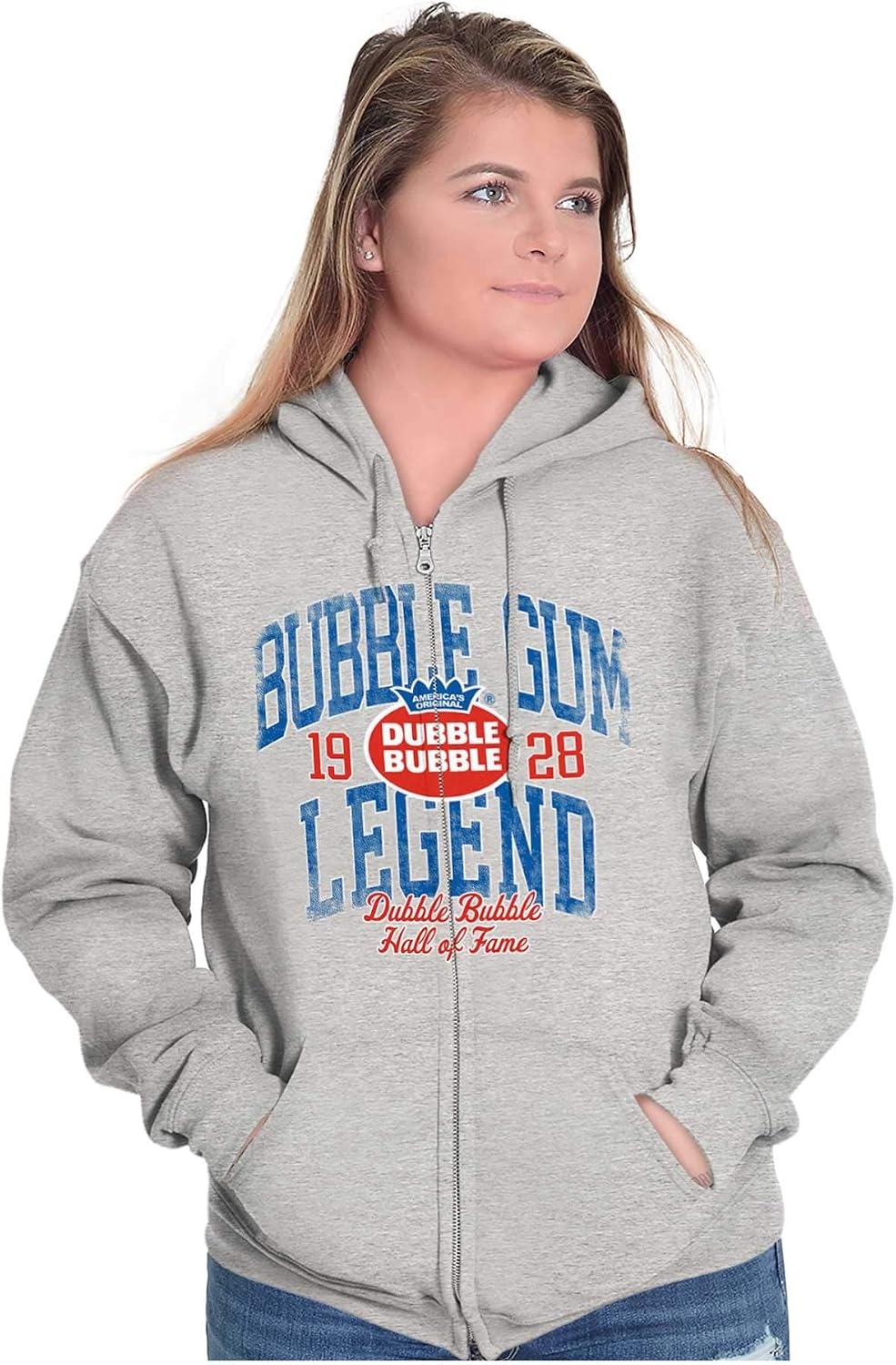 image:imageBrisco Brands Dubble Bubble Legend Vintage Logo Zip Up Hoodie Mens Womens