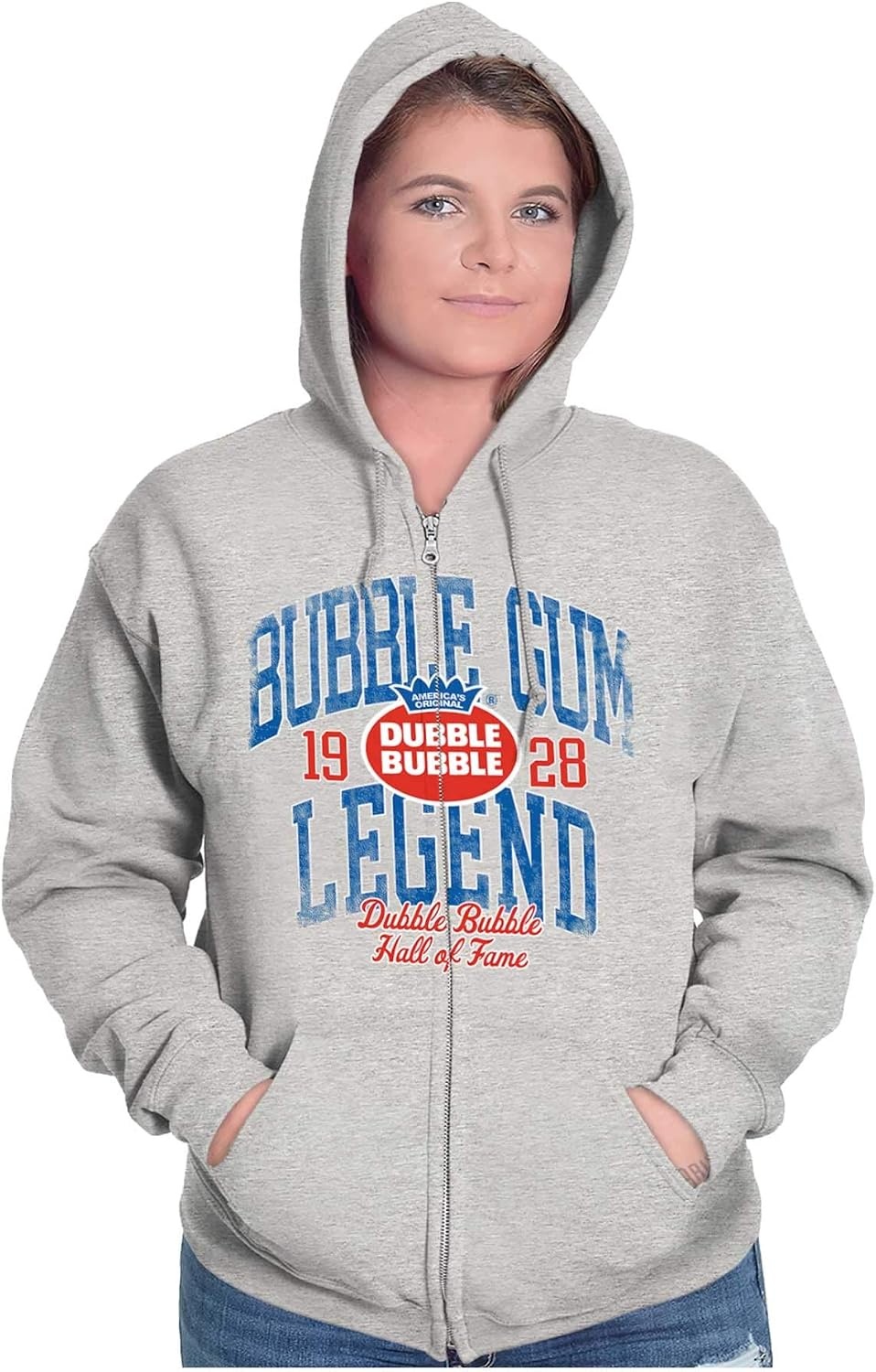 image:imageBrisco Brands Dubble Bubble Legend Vintage Logo Zip Up Hoodie Mens Womens