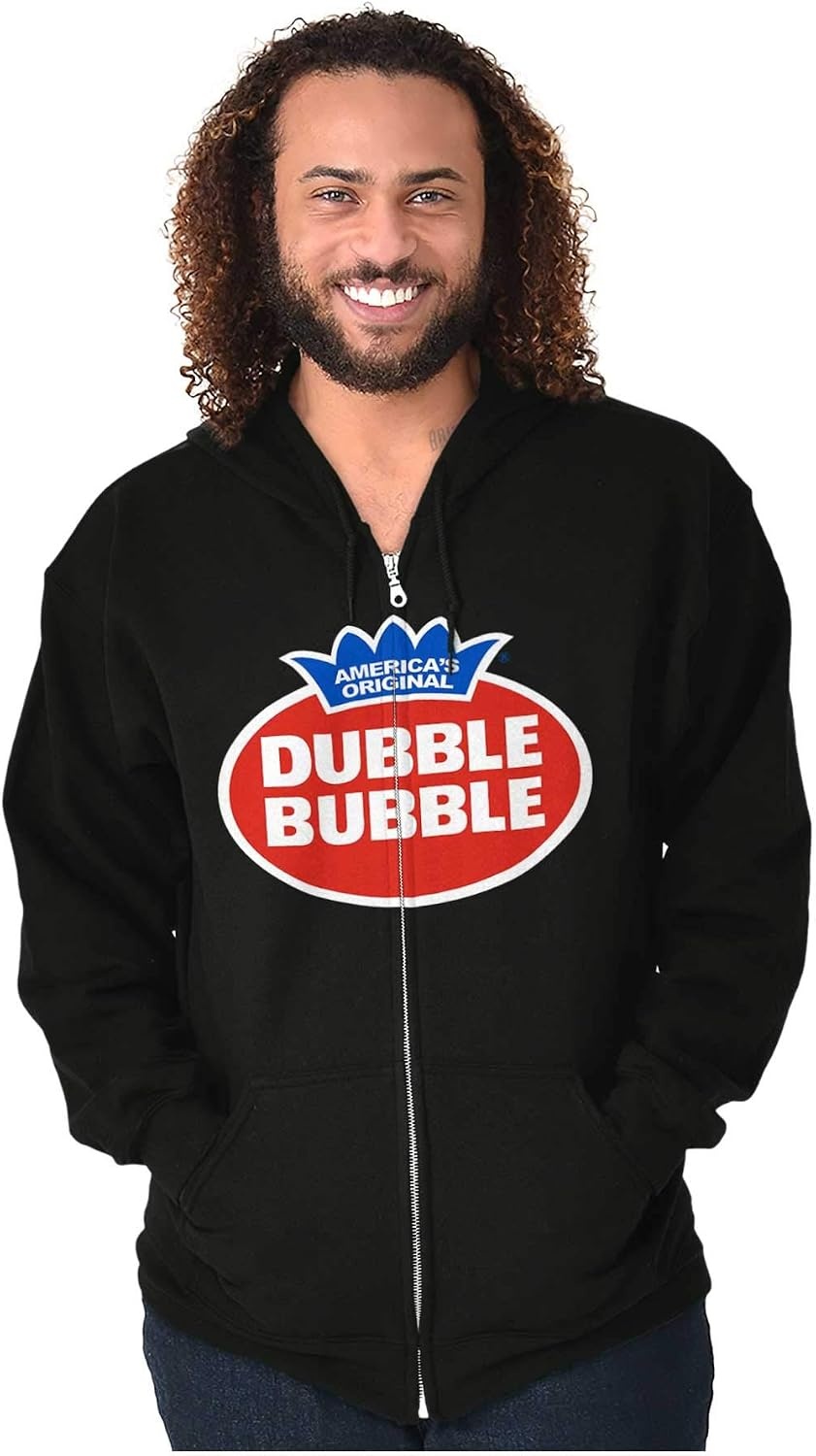 image:imageBrisco Brands Vintage Dubble Bubble Gum Double Logo Zip Up Hoodie Mens Womens