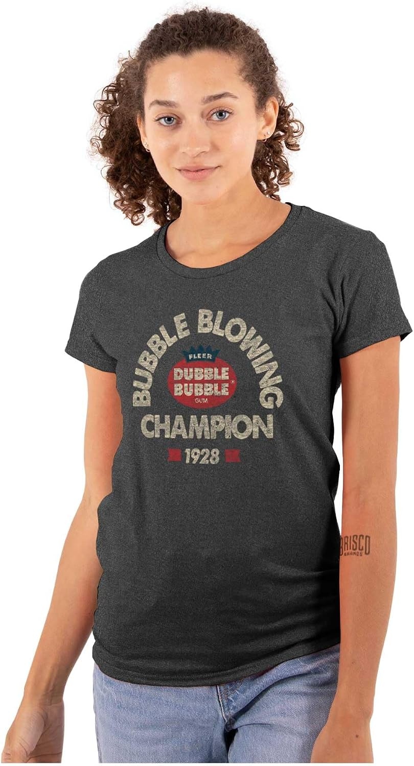 image:imageBubble Blowing Champion Dubble Womens Slim Fit Graphic TeeDark Heather