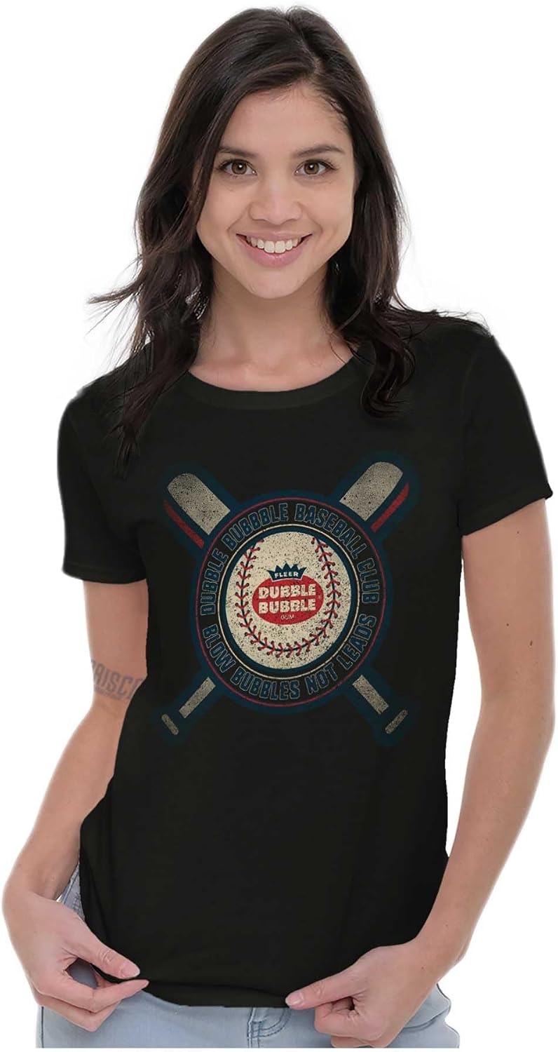 image:imageDubble Bubble Blow Bubbles Baseball Gum Womens Slim Fit Graphic TeeGraphite Heather