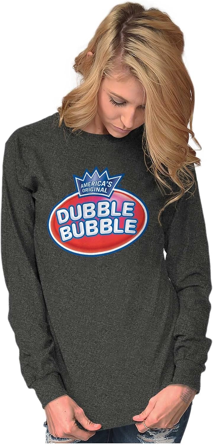 image:imageOriginal Dubble Bubble Double Logo Gum Long Sleeve Tshirt Men WomenDark Heather