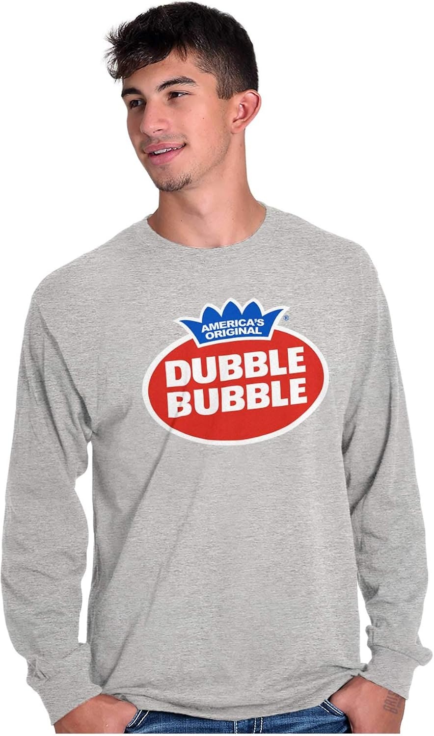 image:imageVintage Dubble Bubble Gum Double Logo Long Sleeve Tshirt Men WomenSport Grey