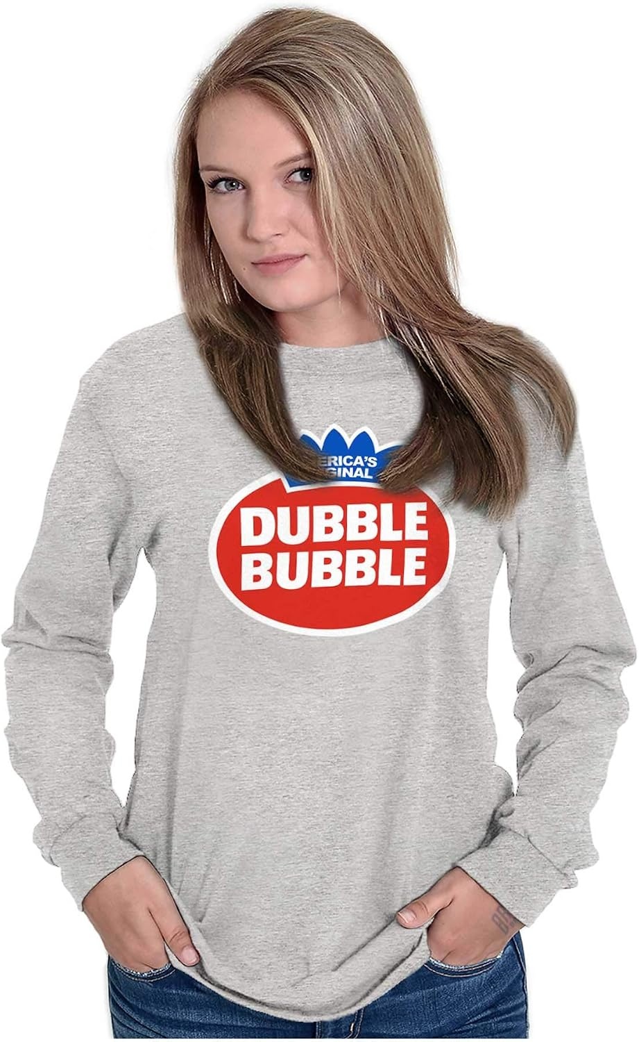 image:imageVintage Dubble Bubble Gum Double Logo Long Sleeve Tshirt Men WomenSport Grey