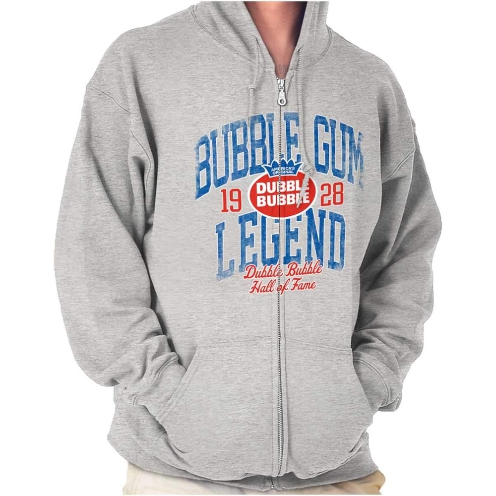 image:imageBrisco Brands Dubble Bubble Legend Vintage Logo Zip Up Hoodie Mens Womens