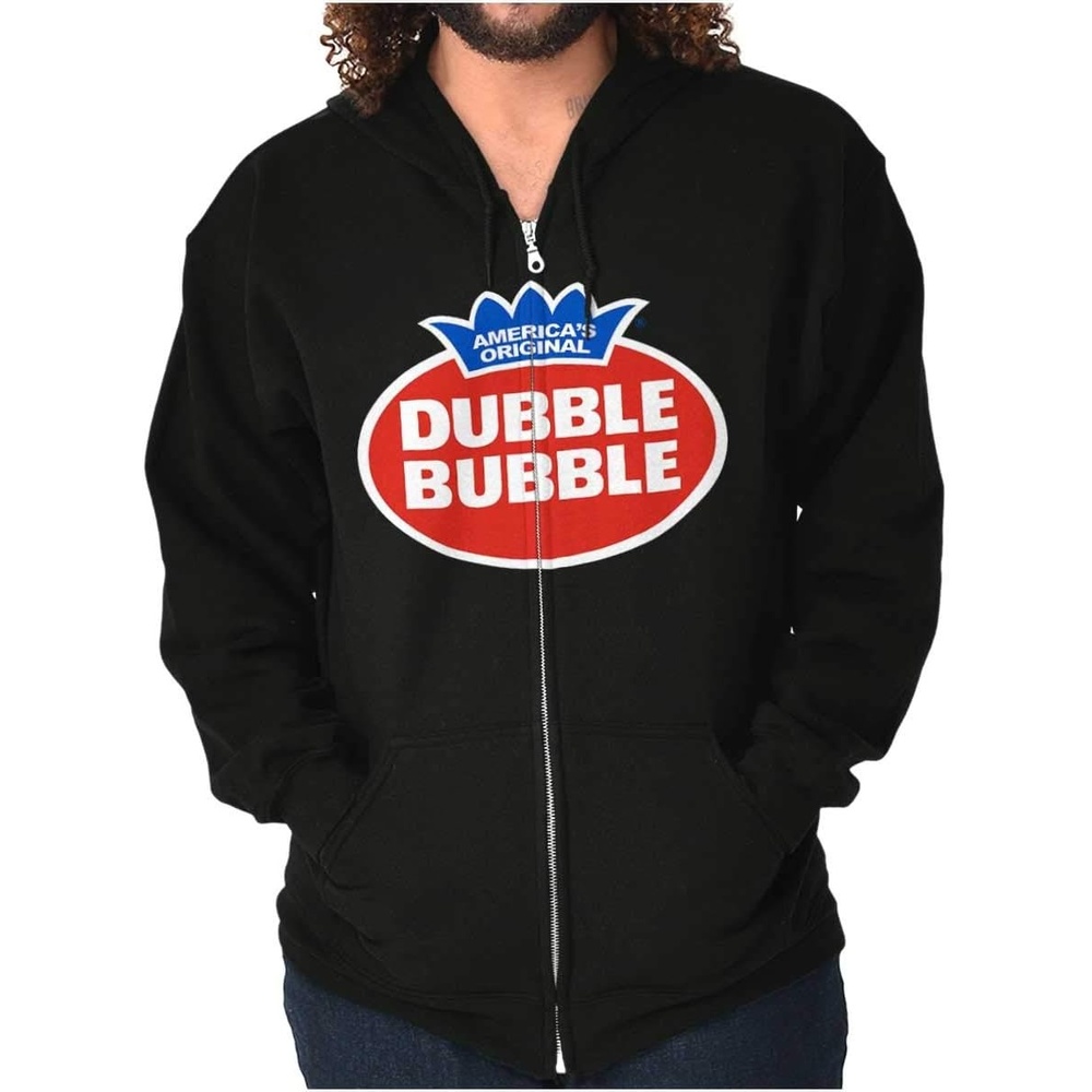 image:imageBrisco Brands Vintage Dubble Bubble Gum Double Logo Zip Up Hoodie Mens Womens