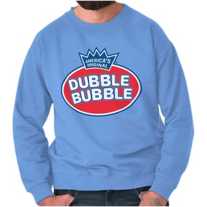 Brisco Brands Authentic Dubble Bubble Original Logo Sweatshirt for Men or Women(Carolina Blue)