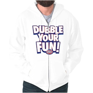 Brisco Brands Dubble Bubble Double Your Fun Logo Zip Up Hoodie Mens Womens